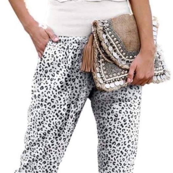 Black and White Print Joggers - Picture 2 of 4